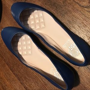Vince Camuto Leather Blue Ballet Flats NEW